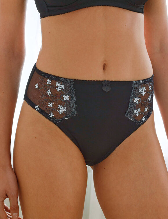 Culotte microfibre tulle brodé Caminata (noir) Culotte microfibre tulle brodé Caminata (noir)
